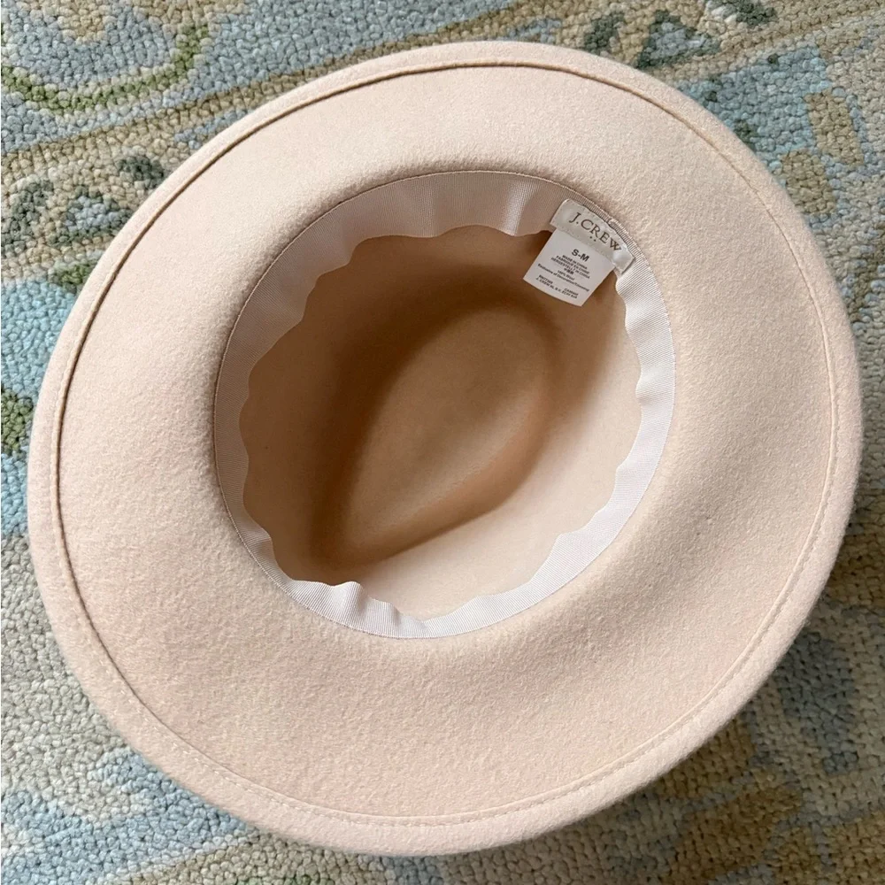 J Crew Cream Fedora Hat with Bow - Picture 3 of 3